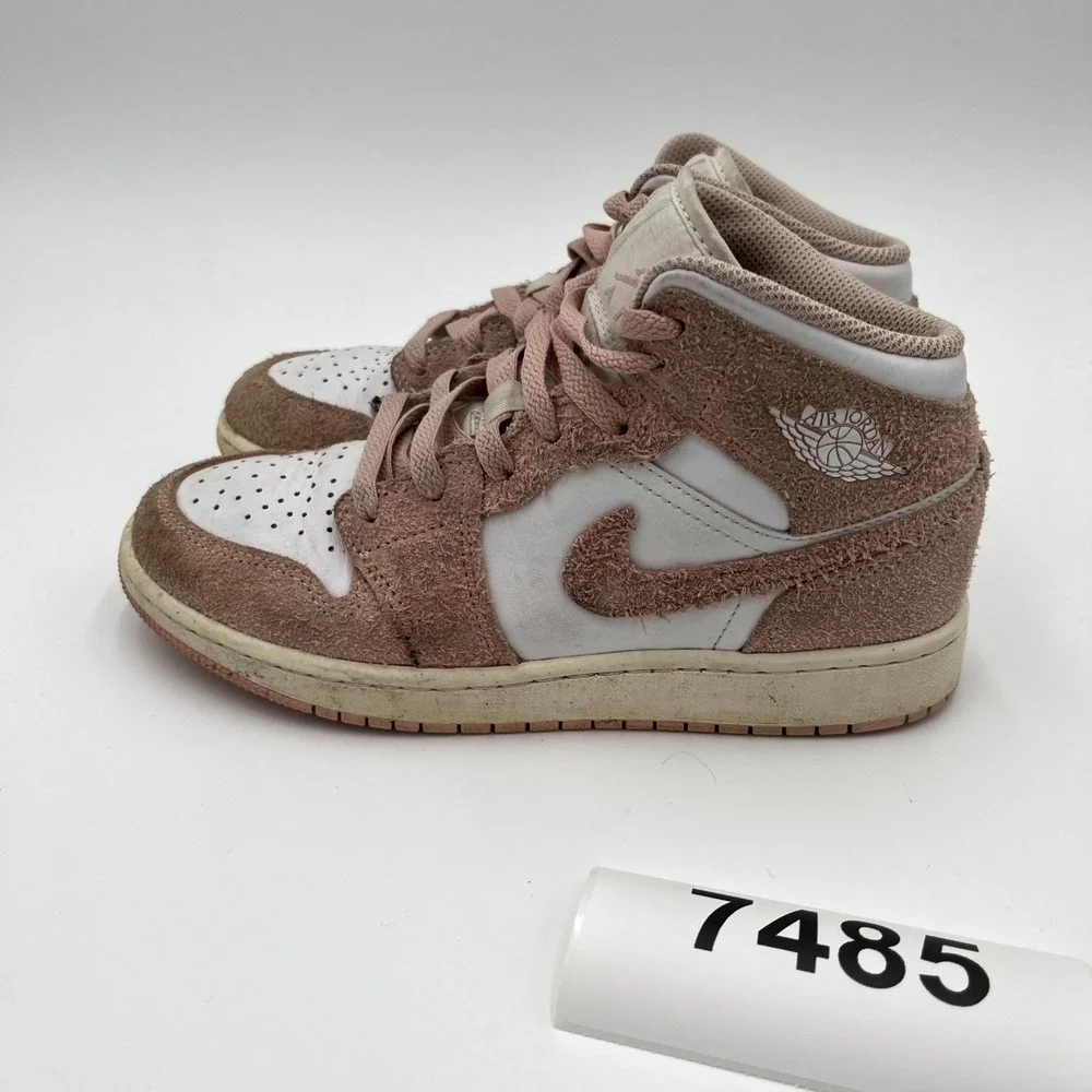 Nike Air Jordan 1 Mid SE GS FN7432-161 Girls 4.5 Sneaker Legend Pink Suede Shoes